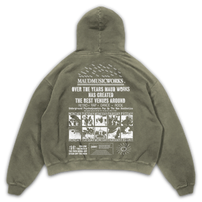 Music Works Hoodie - Olive - Back