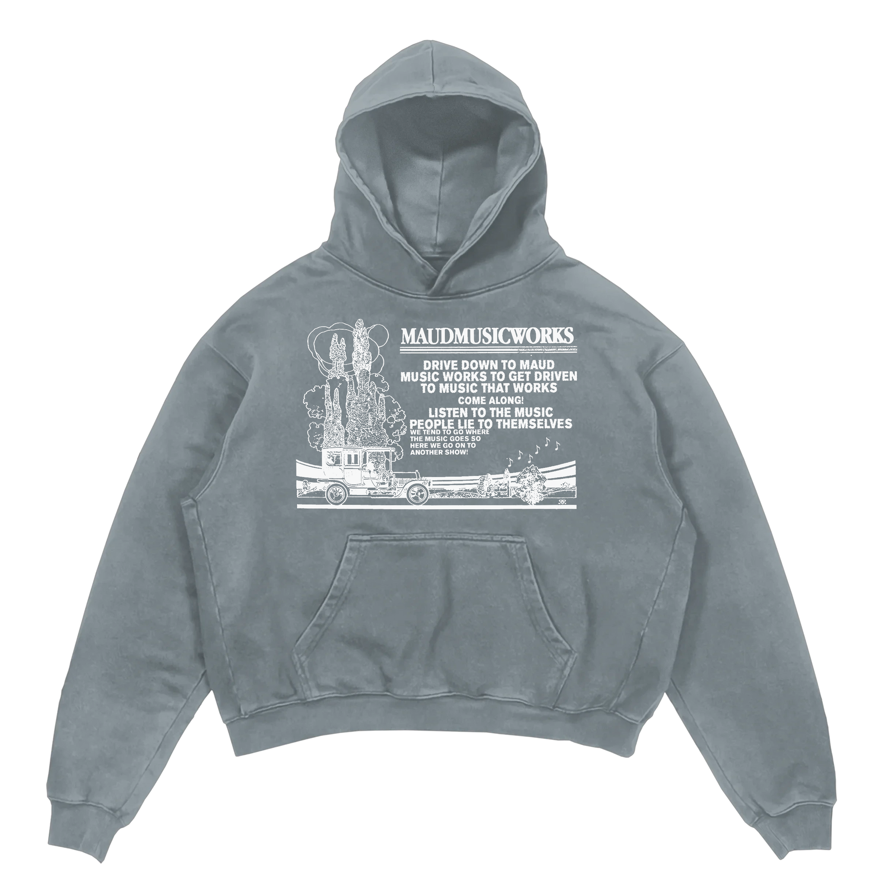 Music Works Hoodie - Sage - Front