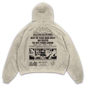 Music Works Hoodie - Sand - Back