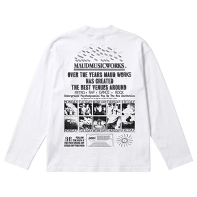 Music Works Baggy L/S Tee - White - Back
