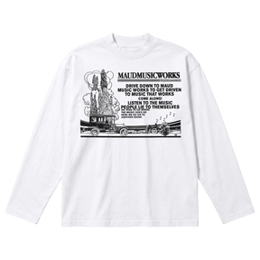 Music Works Baggy L/S Tee - White - Front