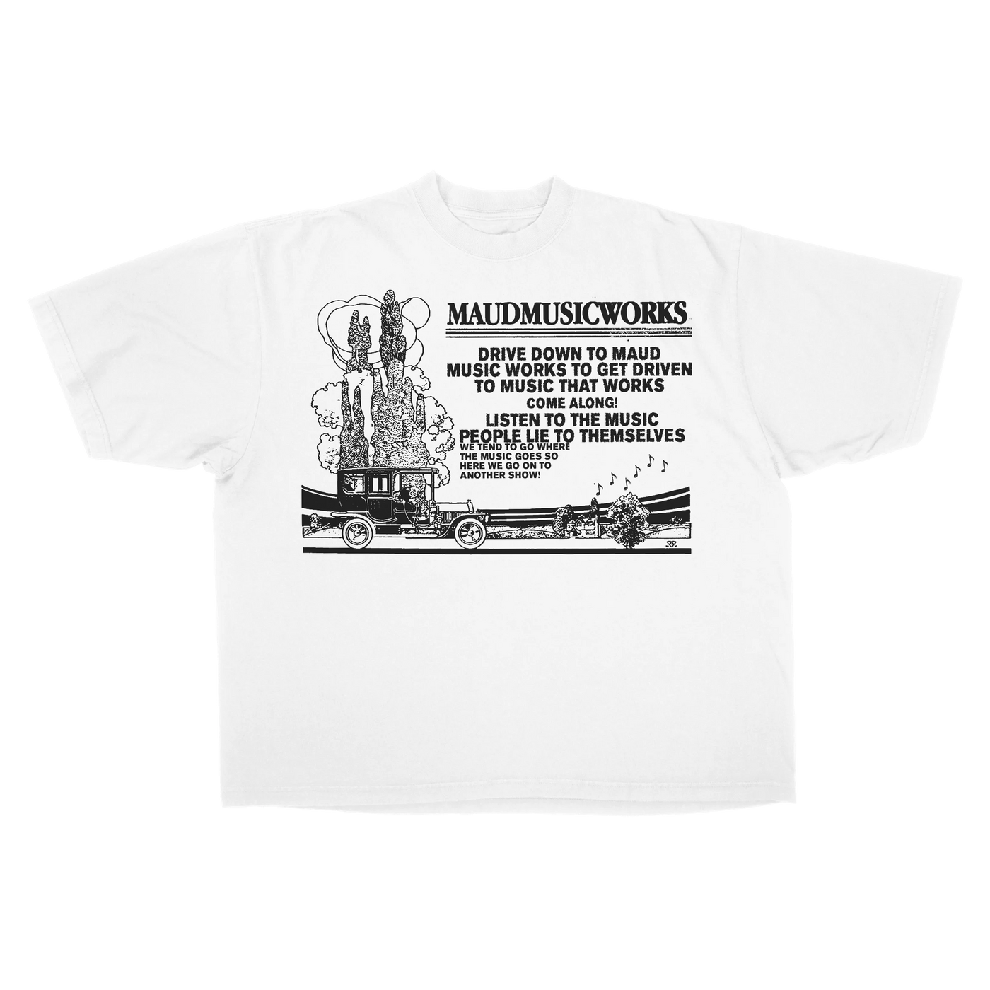 Music Works Baggy Tee - White - Front