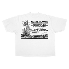 Music Works Drop Tee - White - Front