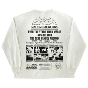 Music Works L/S Tee - White - Back