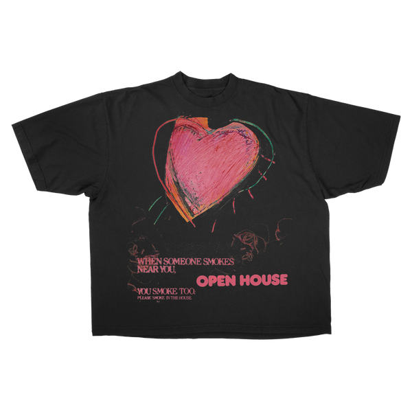 Open House Drop Tee - Black - Front