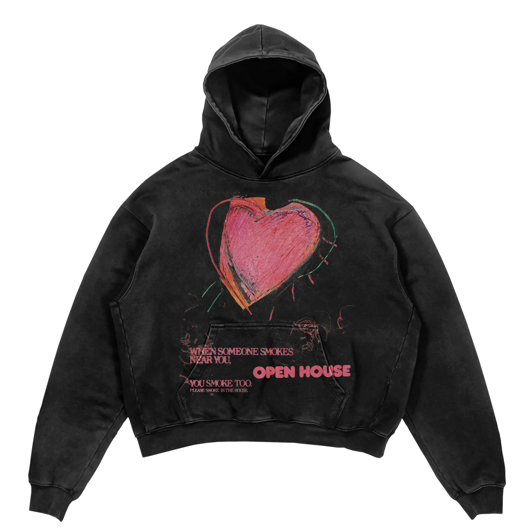 Open House Hoodie - Black - Front