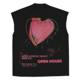 Open House Sleeveless Tee - Black - Front