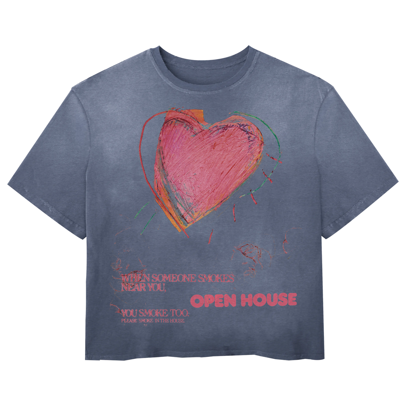 Open House Tee - Blue - Front