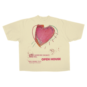 Open House Drop Tee - Cream - Front