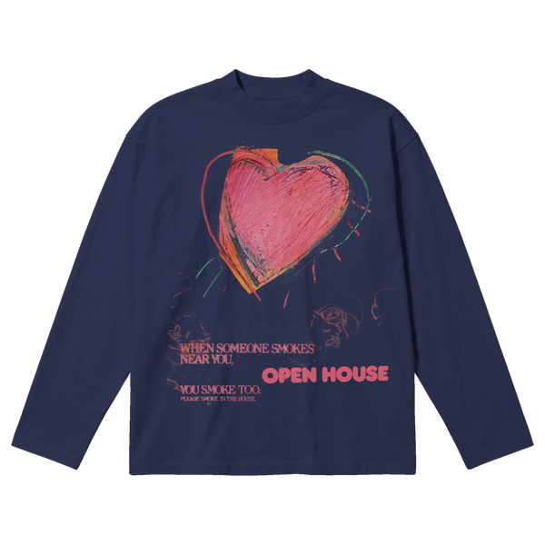 Open House Baggy L/S Tee - Blue - Front