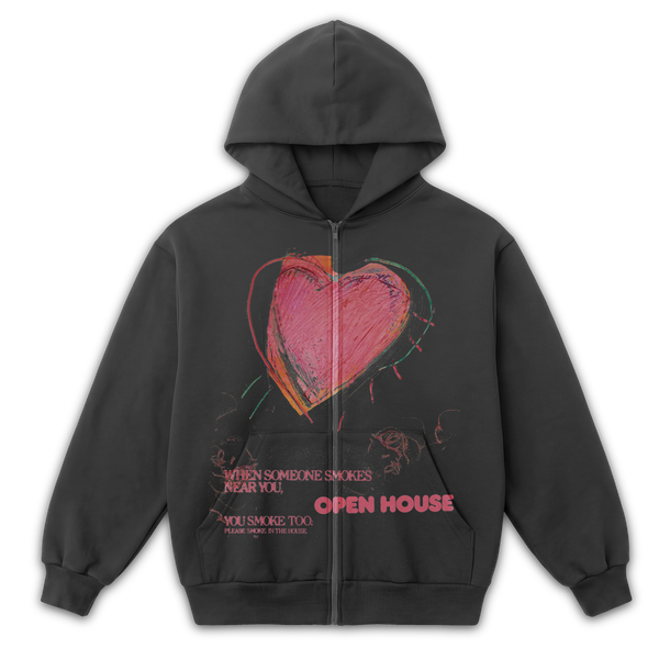 Open House Zip Up - Grey - Front