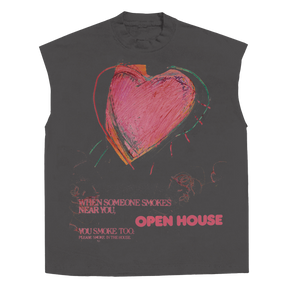Open House Sleeveless Tee - Grey - Front