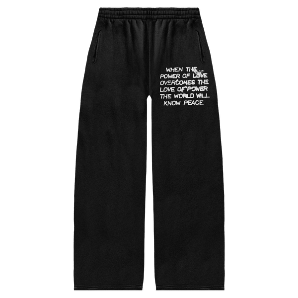 Power of Love Baggy Sweatpants - Black - Front
