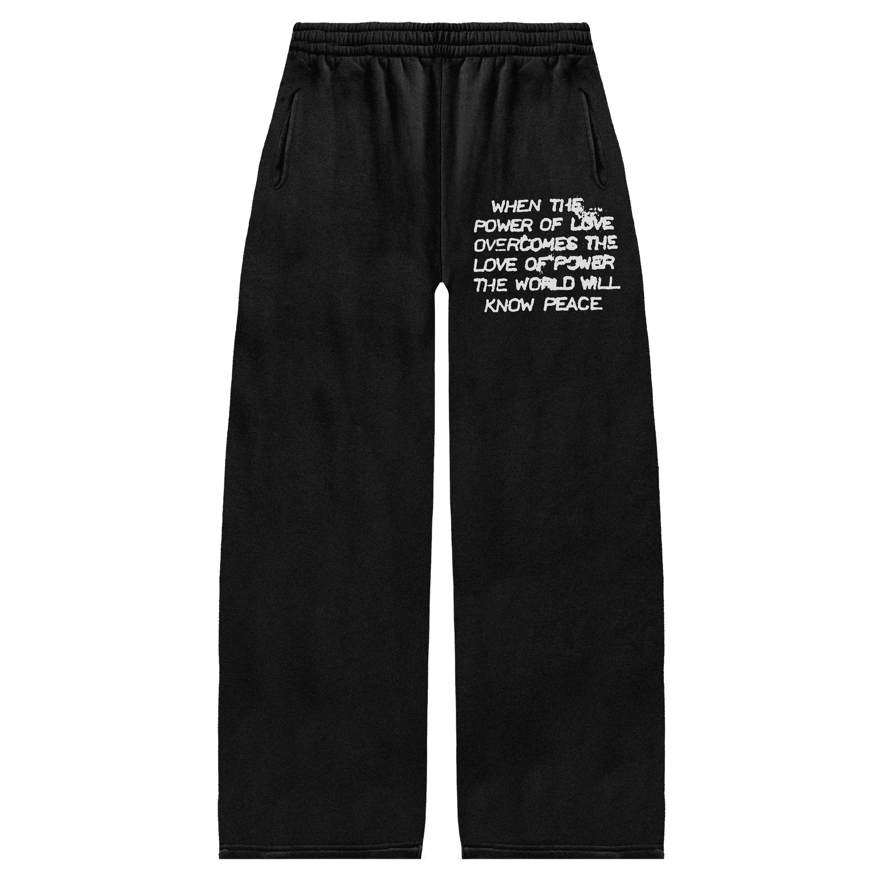 Power of Love Baggy Sweatpants - Black - Front
