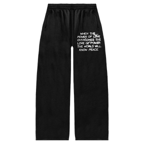 Power of Love Baggy Sweatpants - Black - Front