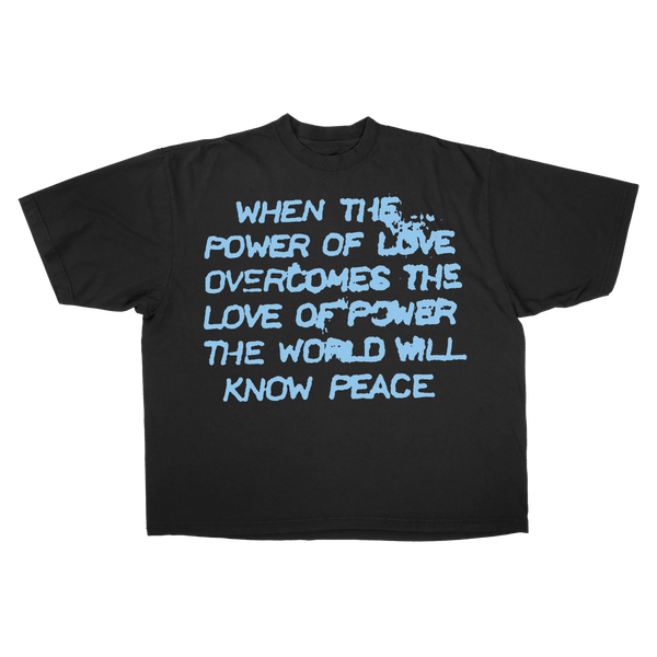 Power of Love Drop Tee - Black - Front