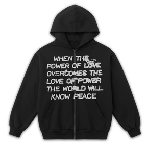 Power of Love Zip Up - Black - Front