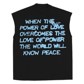 Power of Love Sleeveless Tee - Black - Front