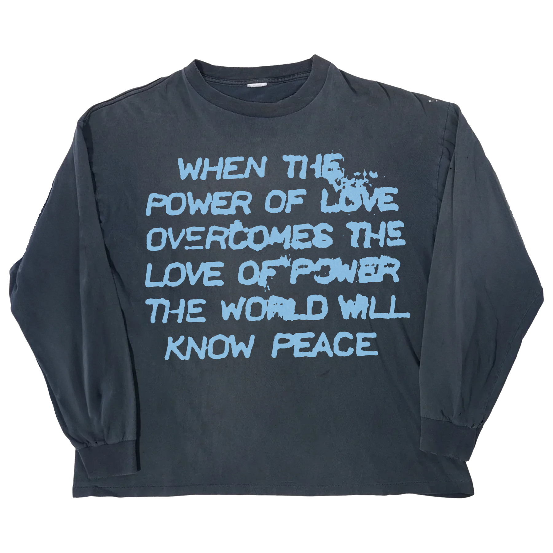 Power of Love L/S Tee - Blue - Front