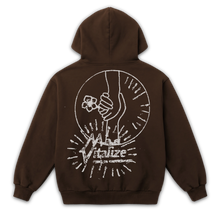 Power of Love Zip Up - Brown - Back