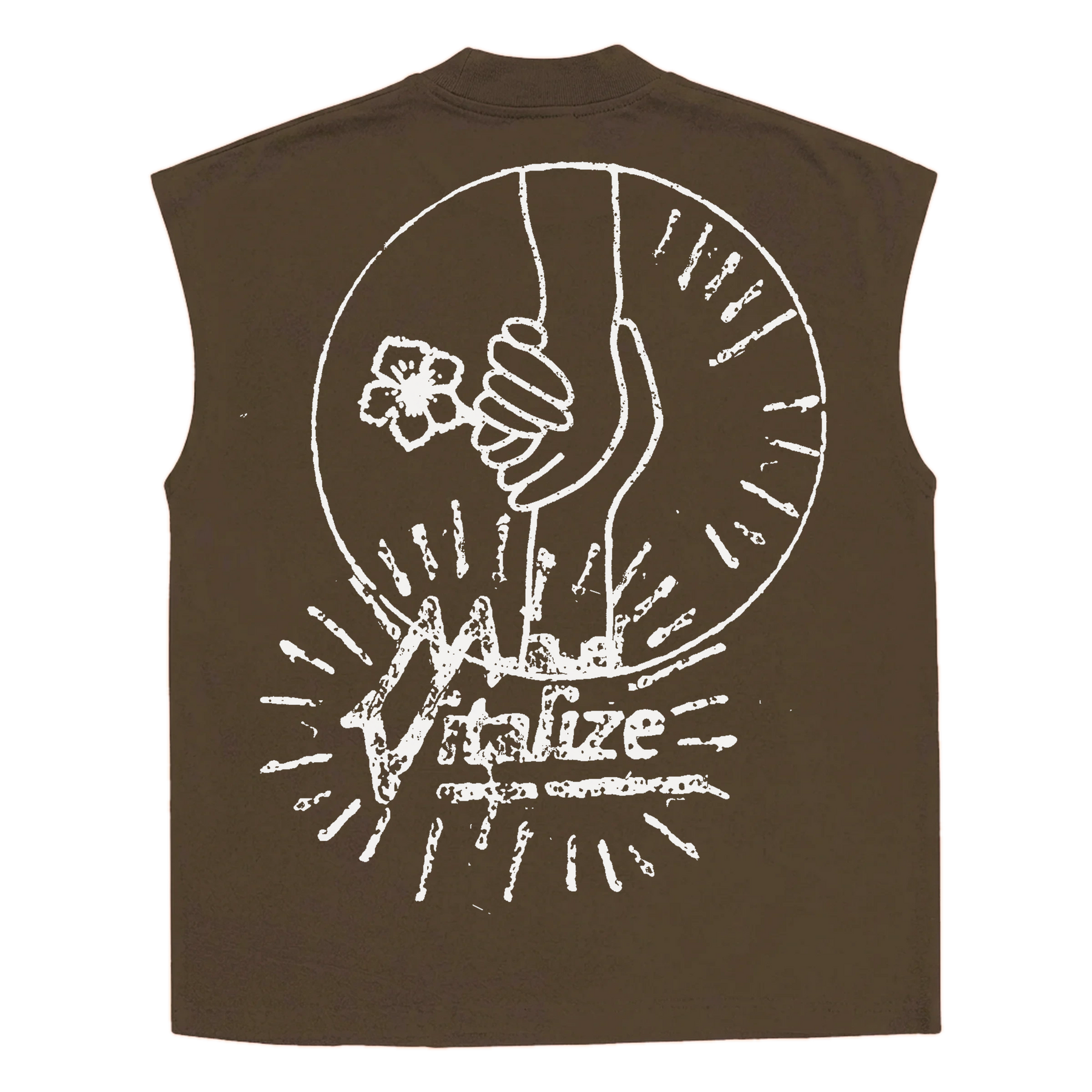 Power of Love Sleeveless Tee - Brown - Back
