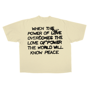 Power of Love Drop Tee - Cream - Front