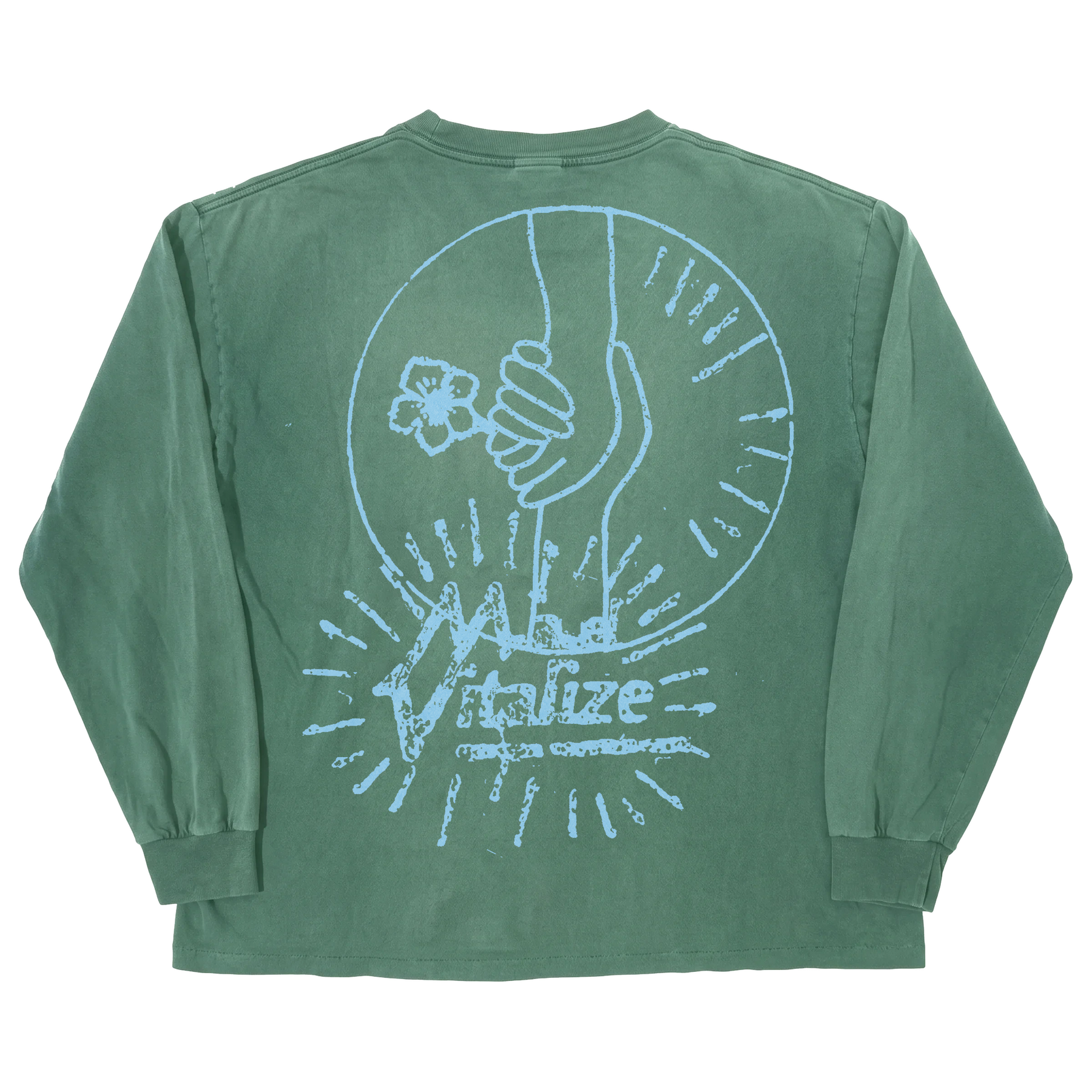 Power of Love L/S Tee - Green - Back