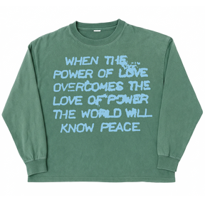 Power of Love L/S Tee - Green - Front