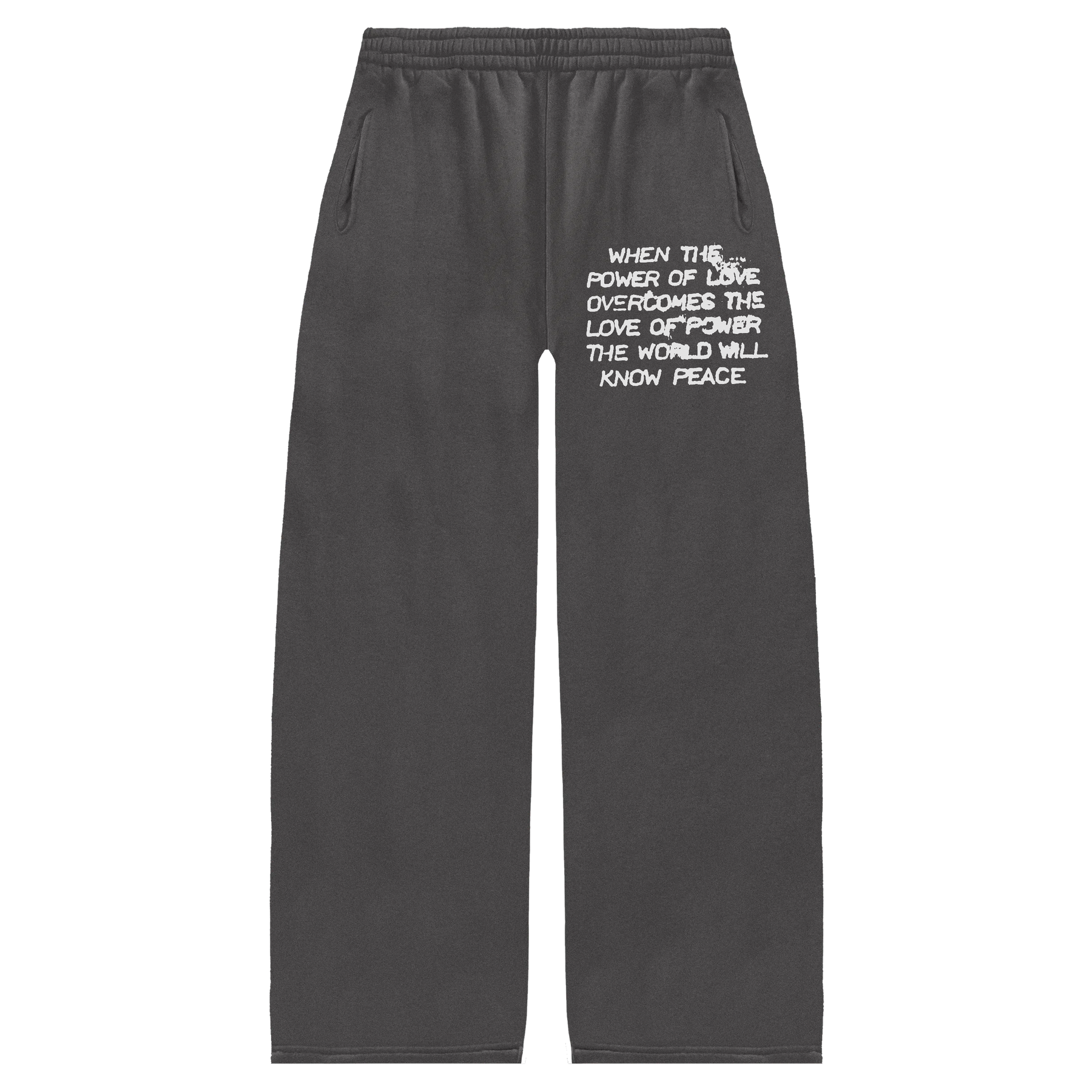 Power of Love Baggy Sweatpants - Grey - Front