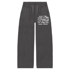 Power of Love Baggy Sweatpants - Grey - Front