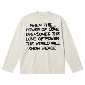 Power of Love Baggy L/S Tee - Off White - Front