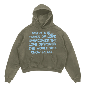 Power of Love Hoodie - Olive - Front