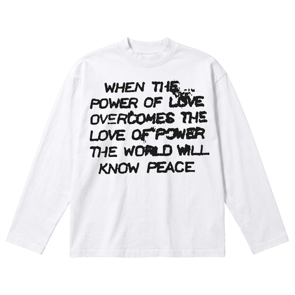 Power of Love Baggy L/S Tee - White - Front