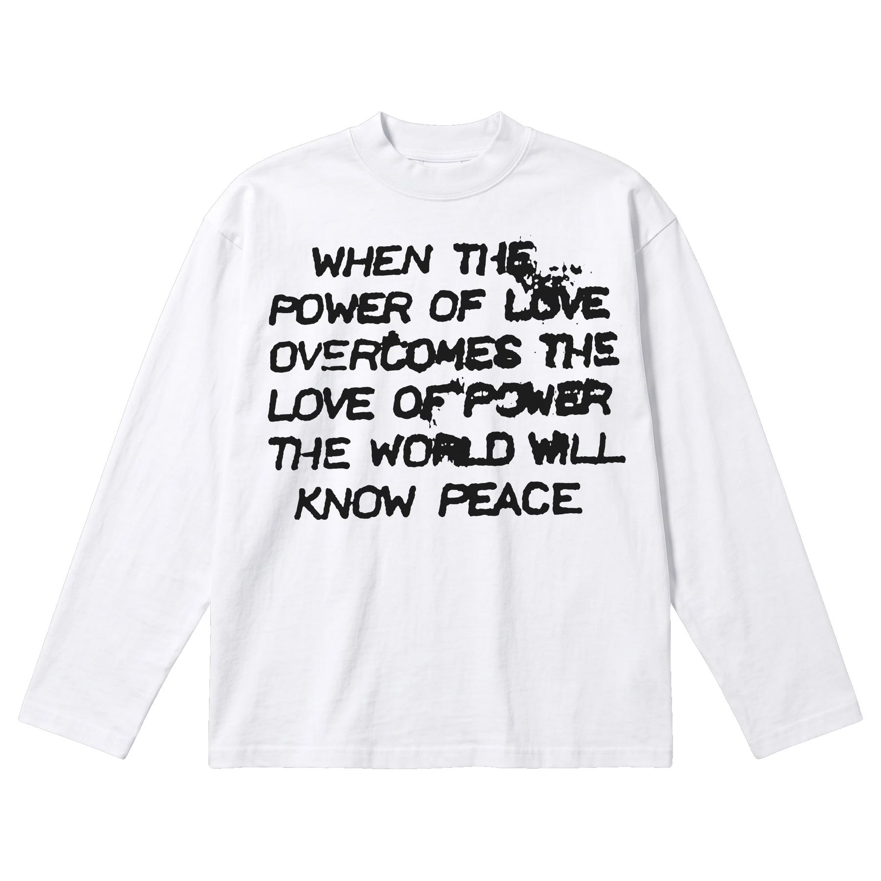 Power of Love Baggy L/S Tee - White - Front