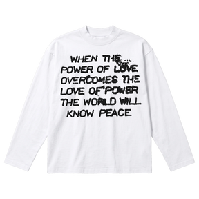 Power of Love Baggy L/S Tee - White - Front