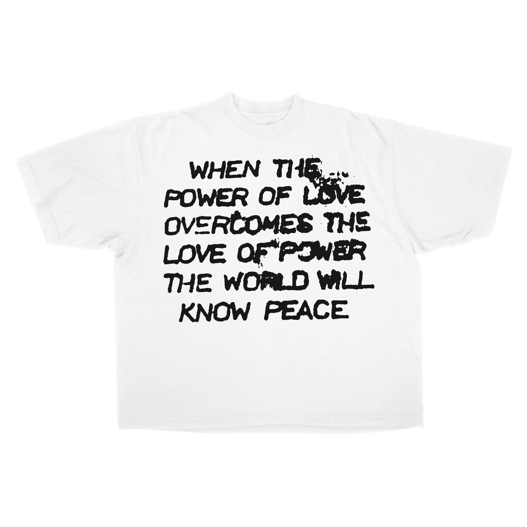 Power of Love Drop Tee - White - Front