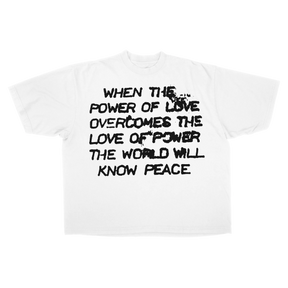 Power of Love Drop Tee - White - Front