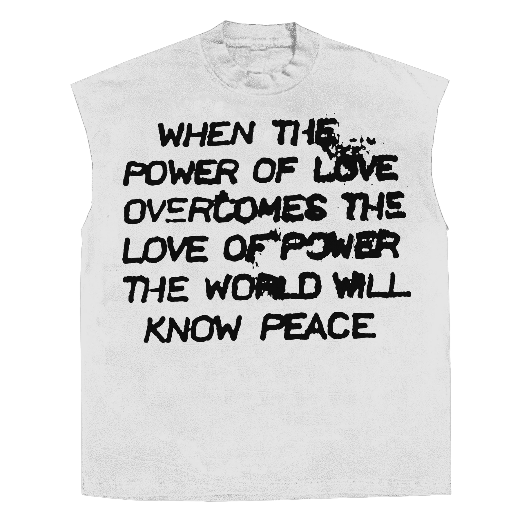Power of Love Sleeveless Tee - White - Front