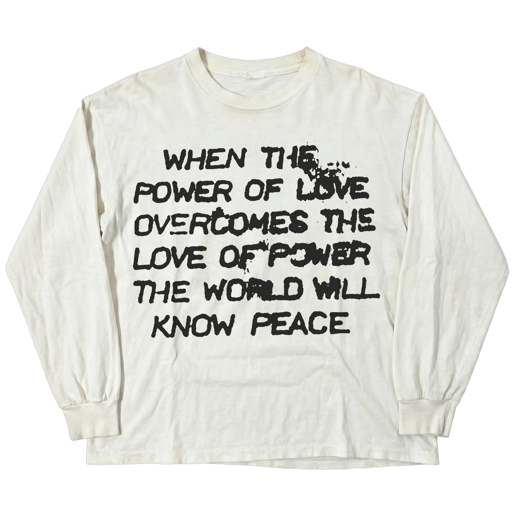 Power of Love L/S Tee - White - Front
