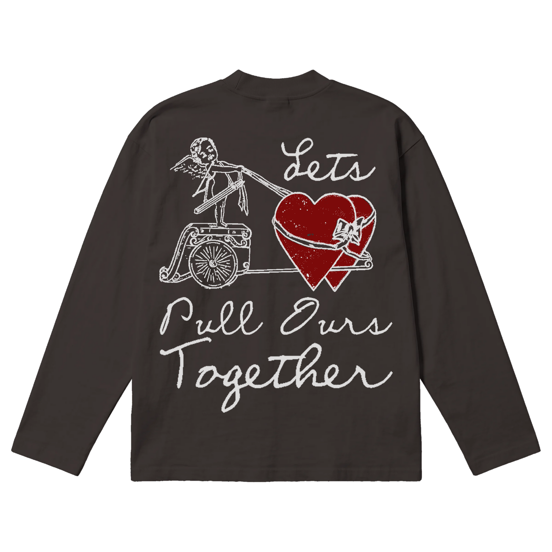 Pull Together Baggy L/S Tee - Off Black - Back