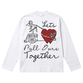 Pull Together Baggy L/S Tee - White - Back