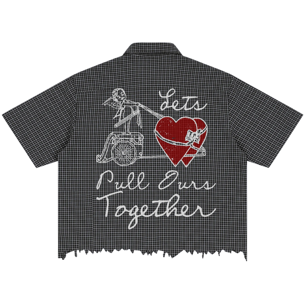 Pull Together Distress Button Up - Back