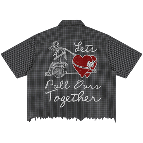 Pull Together Distress Button Up - Back