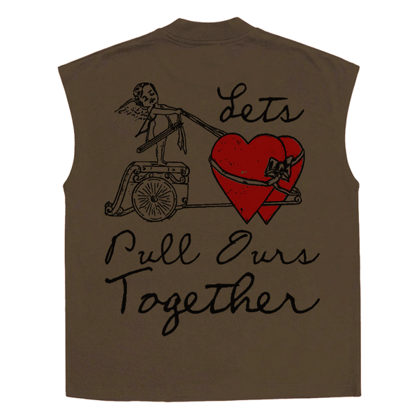 Pull Together Sleeveless Tee - Brown - Back