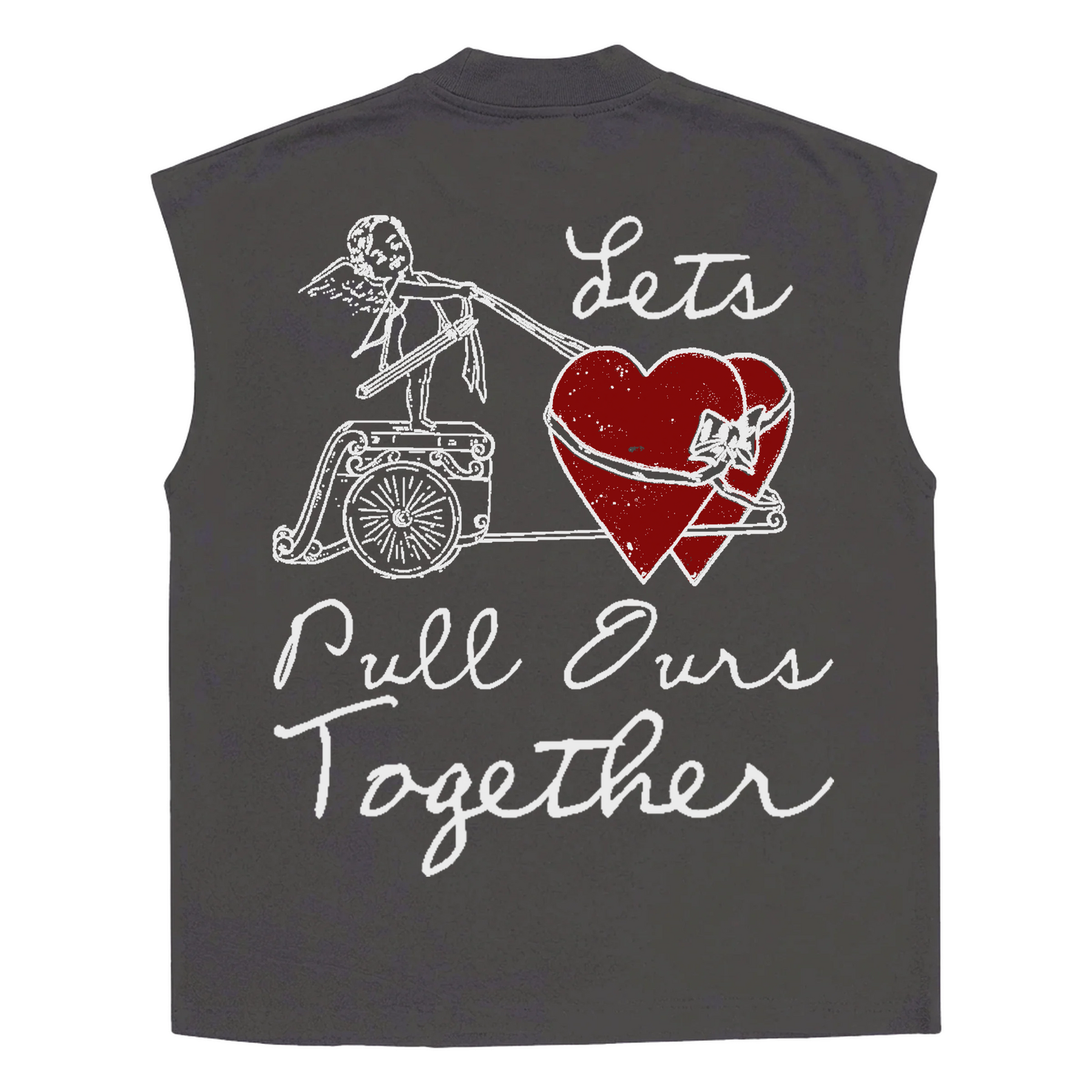 Pull Together Sleeveless Tee - Grey - Back