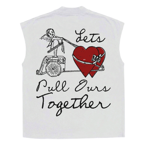 Pull Together Sleeveless Tee - White - Back