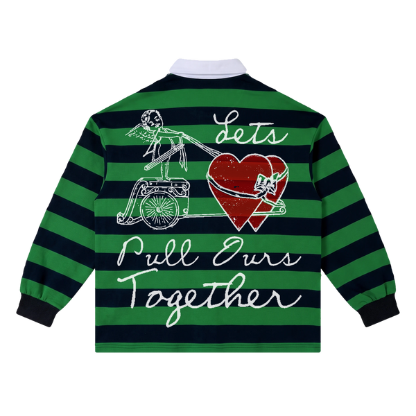 Pull Together Stripe Polo - Green - Back