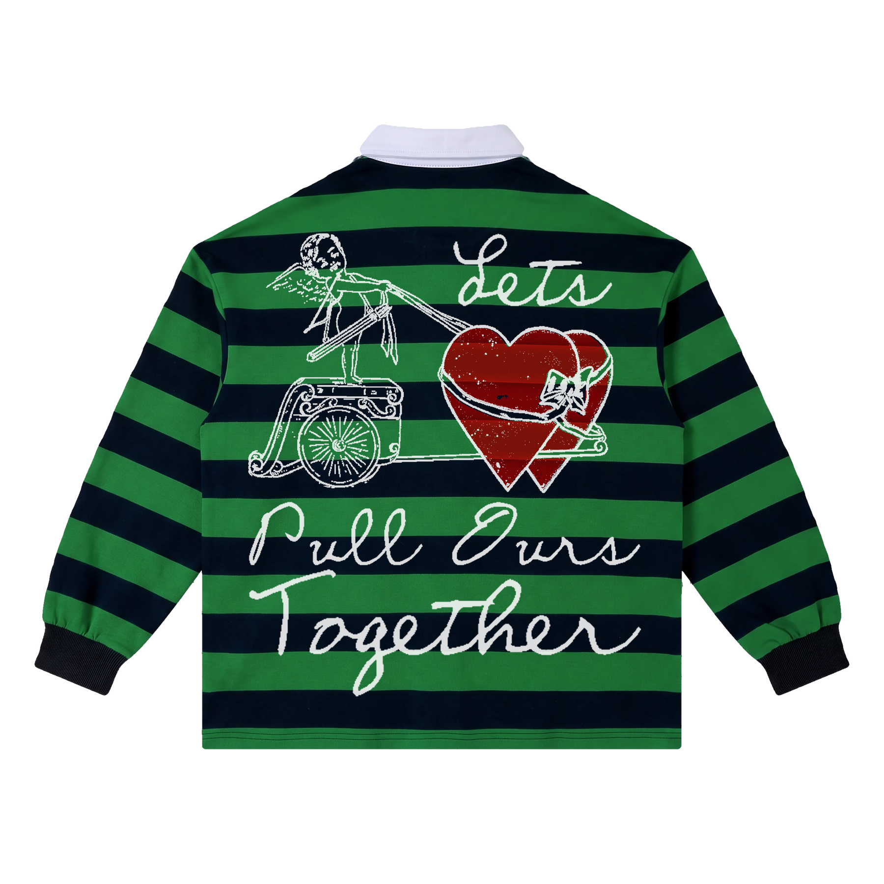 Pull Together Stripe Polo - Green - Back