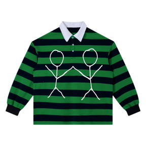 Pull Together Stripe Polo - Green - Front