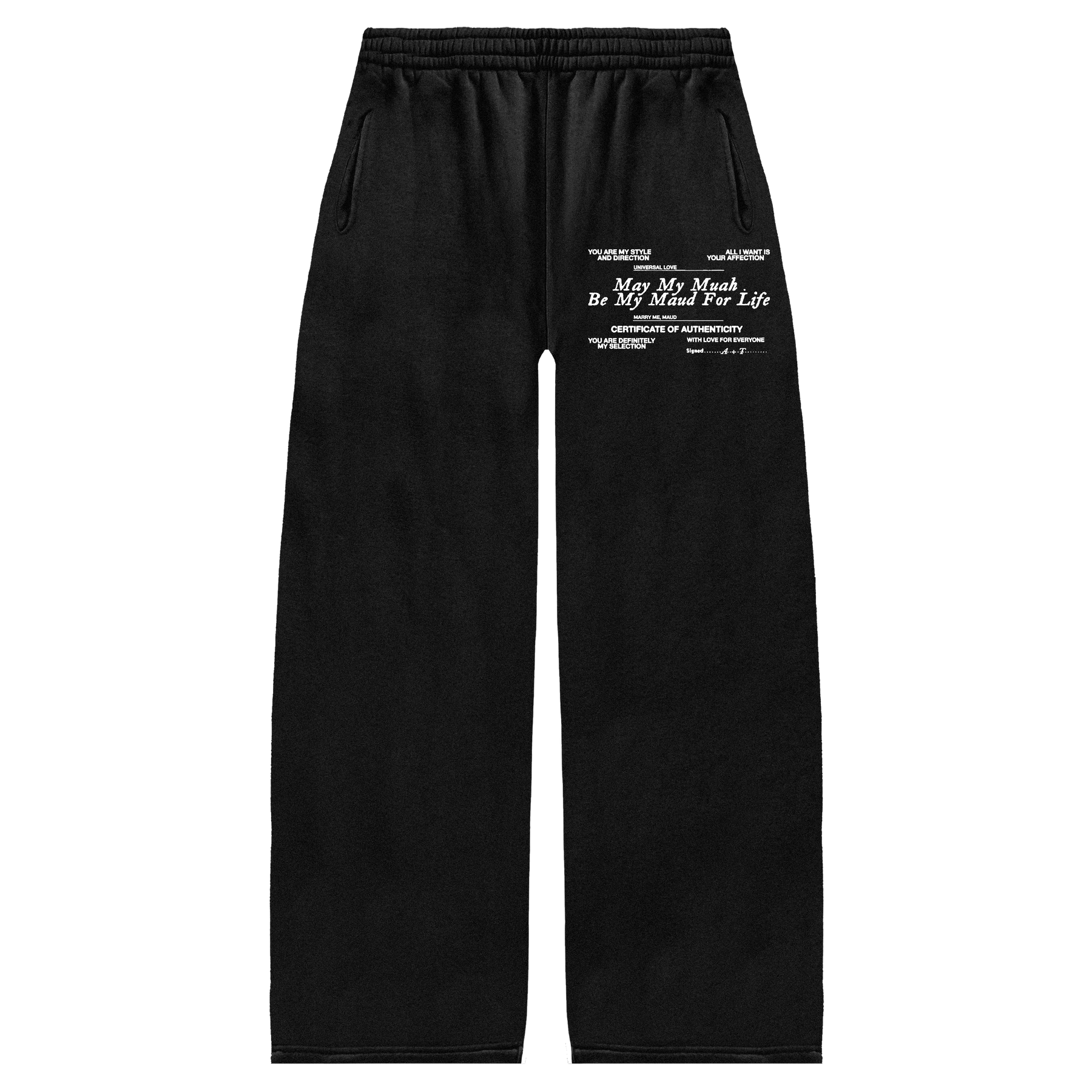 Pull Together Baggy Sweatpants - Black - Front